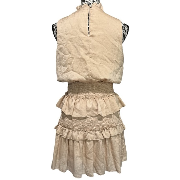 She + Sky Cream/GOLD Ruffled Dress - Picture 2 of 11